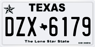 TX license plate DZX6179