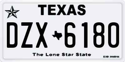 TX license plate DZX6180