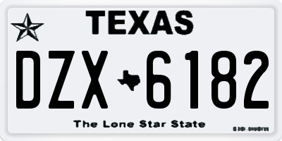 TX license plate DZX6182