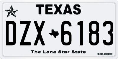 TX license plate DZX6183