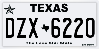 TX license plate DZX6220