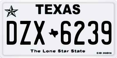 TX license plate DZX6239