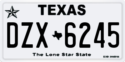 TX license plate DZX6245