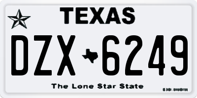 TX license plate DZX6249