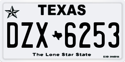 TX license plate DZX6253