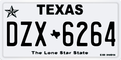 TX license plate DZX6264