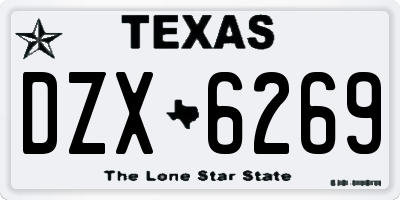 TX license plate DZX6269