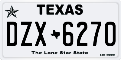 TX license plate DZX6270
