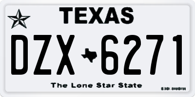 TX license plate DZX6271