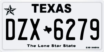 TX license plate DZX6279