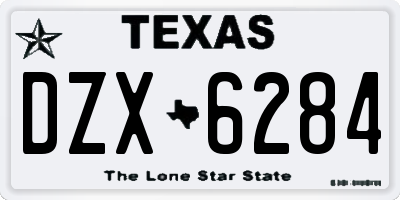 TX license plate DZX6284