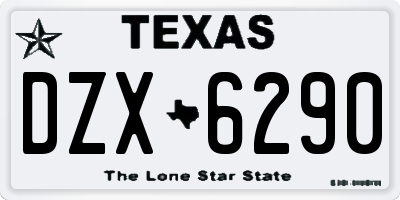 TX license plate DZX6290