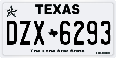 TX license plate DZX6293