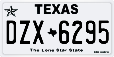 TX license plate DZX6295