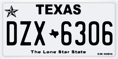 TX license plate DZX6306