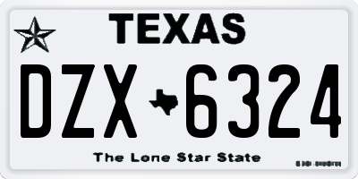 TX license plate DZX6324