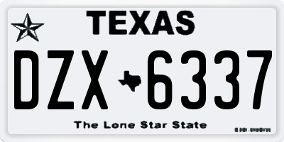 TX license plate DZX6337
