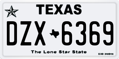 TX license plate DZX6369