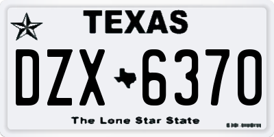 TX license plate DZX6370