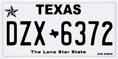 TX license plate DZX6372