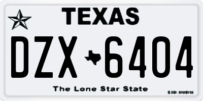 TX license plate DZX6404