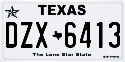 TX license plate DZX6413