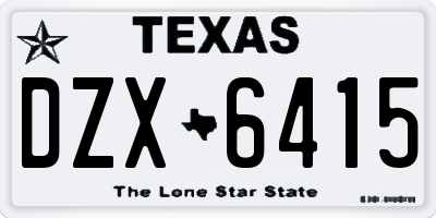 TX license plate DZX6415
