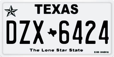 TX license plate DZX6424