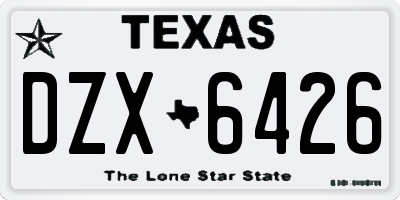 TX license plate DZX6426