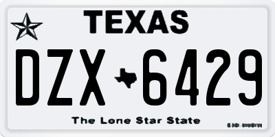 TX license plate DZX6429