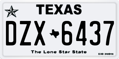 TX license plate DZX6437
