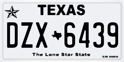 TX license plate DZX6439