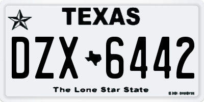 TX license plate DZX6442