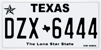 TX license plate DZX6444