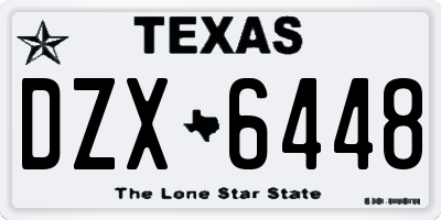 TX license plate DZX6448