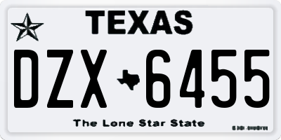 TX license plate DZX6455