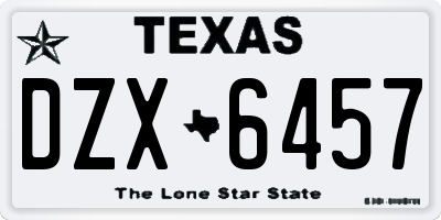 TX license plate DZX6457