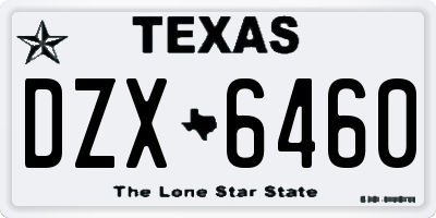 TX license plate DZX6460