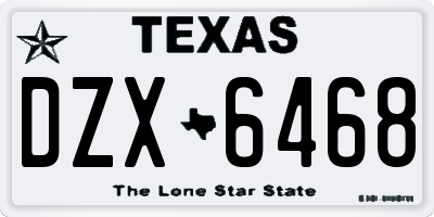 TX license plate DZX6468