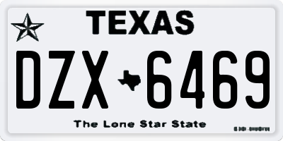 TX license plate DZX6469