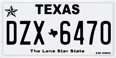 TX license plate DZX6470