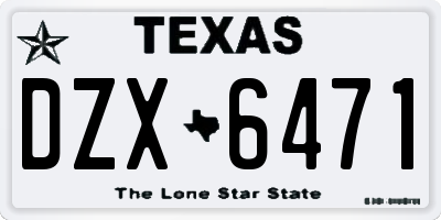 TX license plate DZX6471