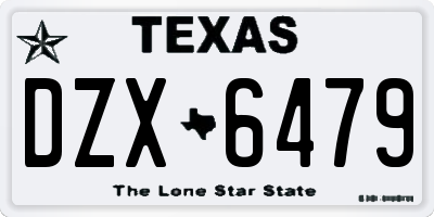 TX license plate DZX6479