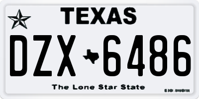 TX license plate DZX6486