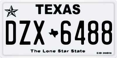 TX license plate DZX6488