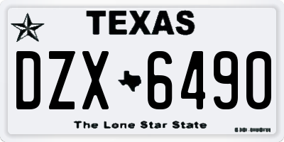 TX license plate DZX6490