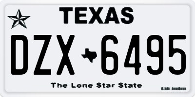 TX license plate DZX6495