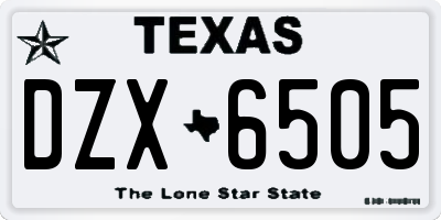 TX license plate DZX6505