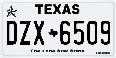 TX license plate DZX6509