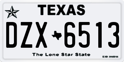 TX license plate DZX6513